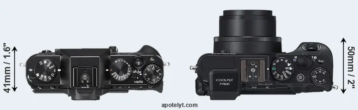 Compare X-T20 versus P7800 top