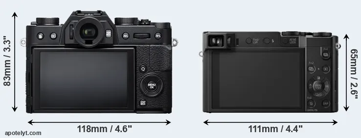 Comparison X-T20 or ZS100 rear