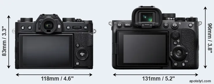 Comparison X-T20 or A7 IV rear