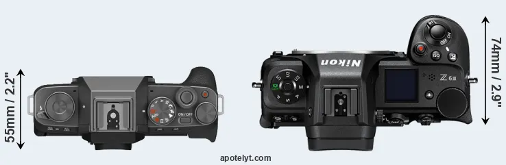 Compare X-T200 versus Z6 III top
