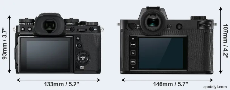 Comparison X-T3 or Leica SL2 rear