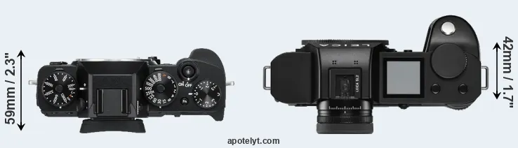 Compare X-T3 versus Leica SL2 top