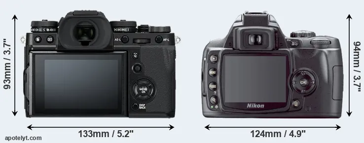 Comparison X-T3 or D40X rear