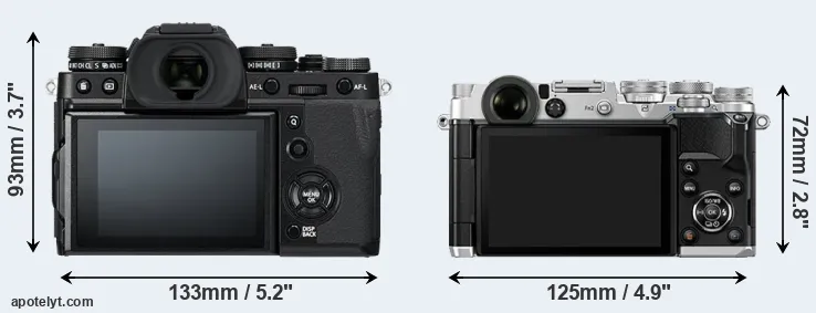 Comparison X-T3 or PEN-F rear