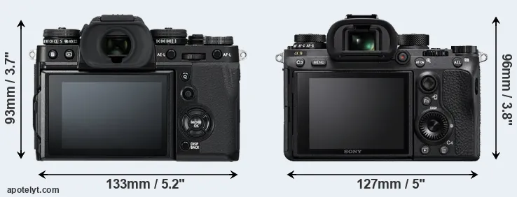 Comparison X-T3 or A9 rear