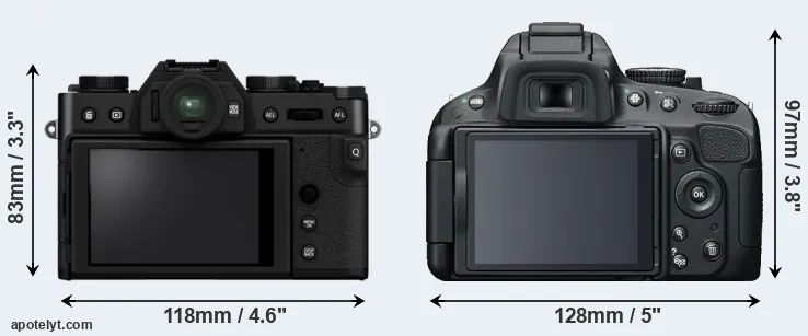 Comparison X-T30 II or D5100 rear