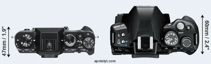 Compare X-T30 versus E-600 top