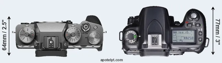 Compare X-T4 versus D80 top
