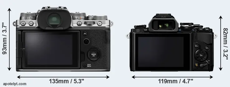 Comparison X-T4 or E-M10 rear