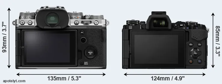 Comparison X-T4 or E-M5 II rear