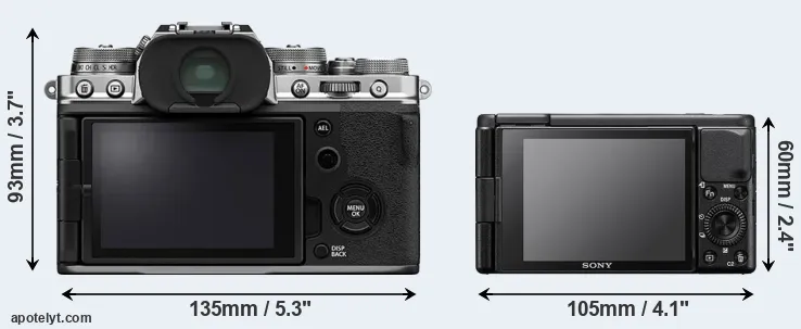 Comparison X-T4 or ZV-1 rear