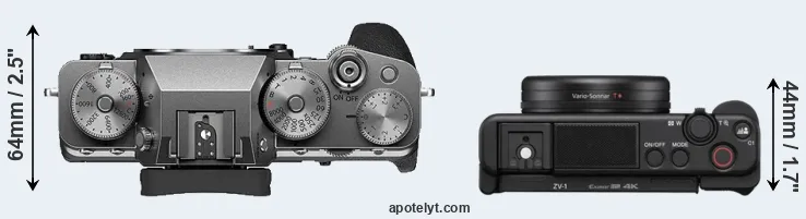 Compare X-T4 versus ZV-1 top