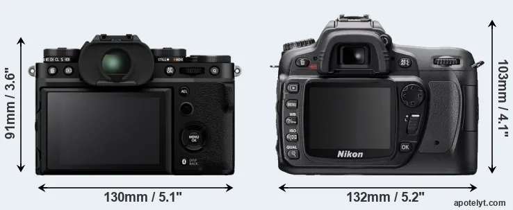 Comparison X-T5 or D80 rear