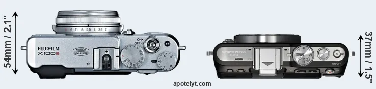 Compare X100S versus E-PL3 top