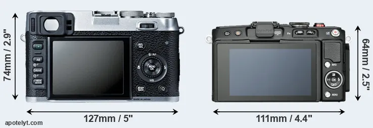 Comparison X100S or E-PL6 rear