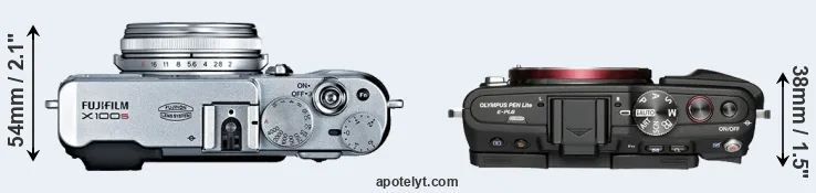 Compare X100S versus E-PL6 top
