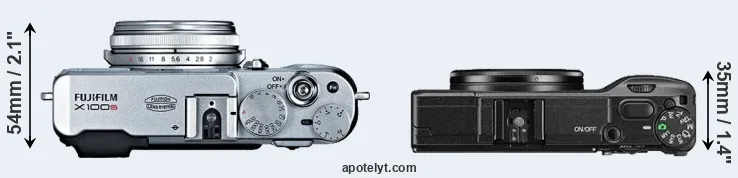 Compare X100S versus GR II top