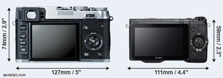 Comparison X100S or NEX-5R rear