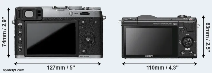 Comparison X100T or A5100 rear