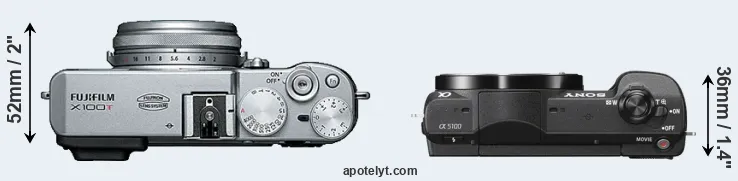 Compare X100T versus A5100 top