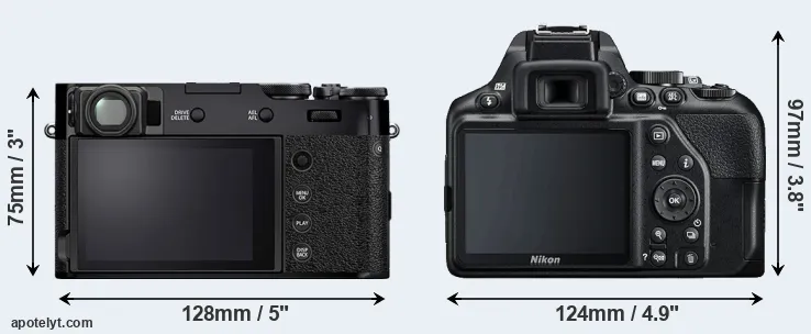 Comparison X100V or D3500 rear