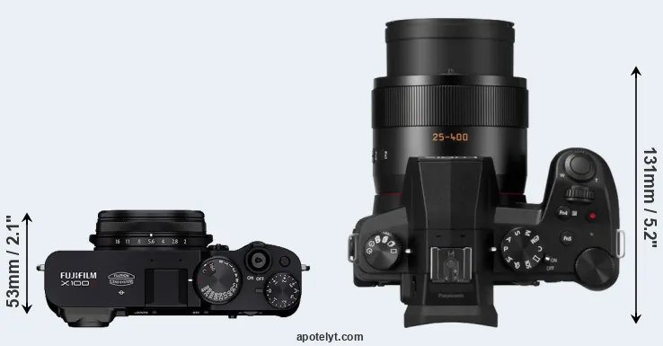 Compare X100V versus FZ1000 II top