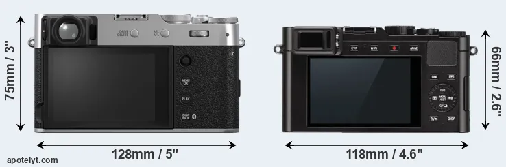 Comparison X100VI or D-LUX Typ 109 rear