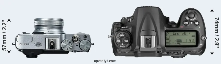 Compare X20 versus D300 top