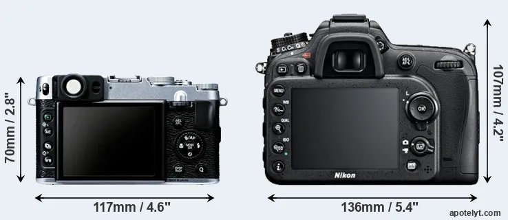 Comparison X20 or D7100 rear