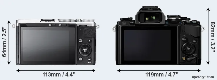 Comparison X70 or E-M10 rear