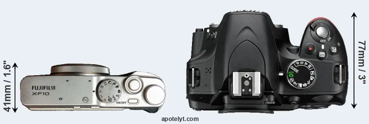 Compare XF10 versus D3200 top
