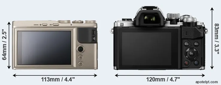 Comparison XF10 or E-M10 II rear