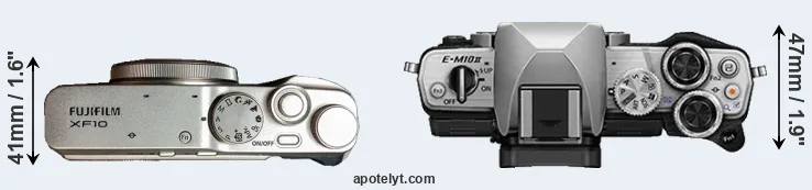 Compare XF10 versus E-M10 II top