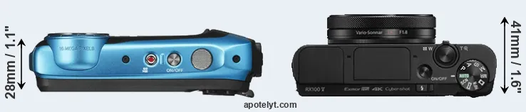 Compare XP140 versus RX100 V top