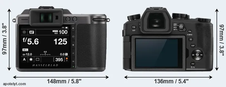 Comparison X1D II or V-LUX 5 rear