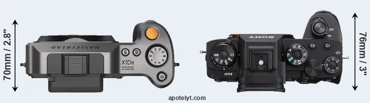 Compare X1D II versus A9 II top