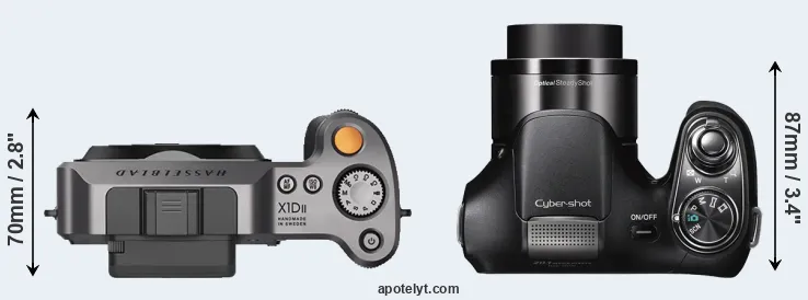 Compare X1D II versus H200 top