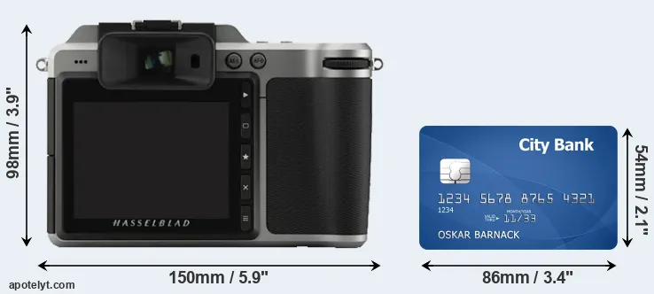 X1D and credit card rear side