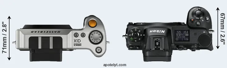 Compare X1D versus Z6 top