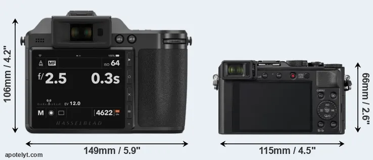 Comparison X2D 100C or LX100 II rear