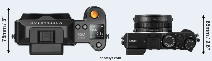 Compare X2D 100C versus LX100 II top