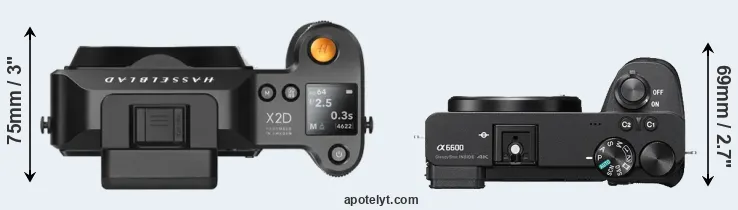 Compare X2D 100C versus A6600 top