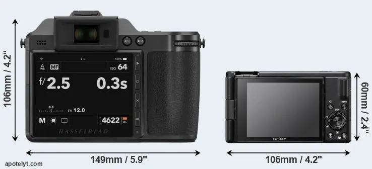 Comparison X2D 100C or ZV-1F rear