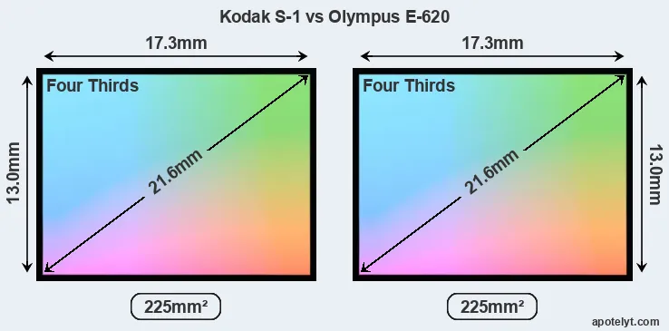 Kodak S-1 and Olympus E-620 sensor measures