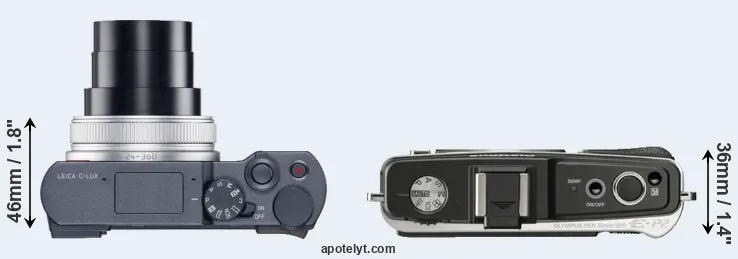 Compare C-LUX versus E-P2 top