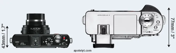 Compare D-LUX 5 versus Digilux 3 top