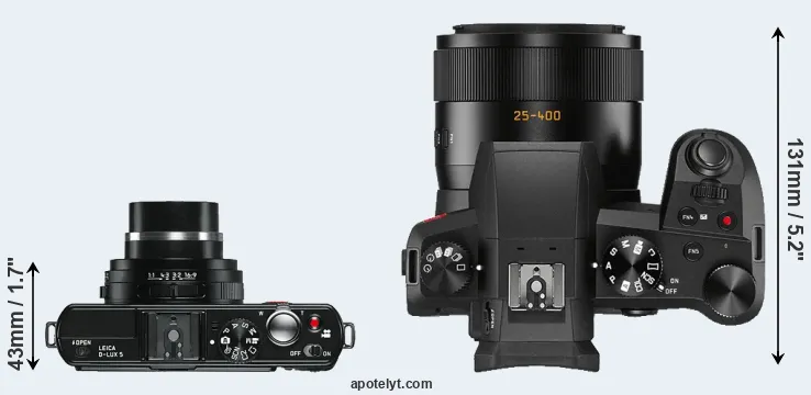 Compare D-LUX 5 versus V-LUX 5 top
