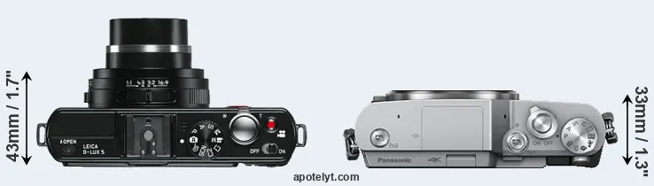 Compare D-LUX 5 versus GX850 top