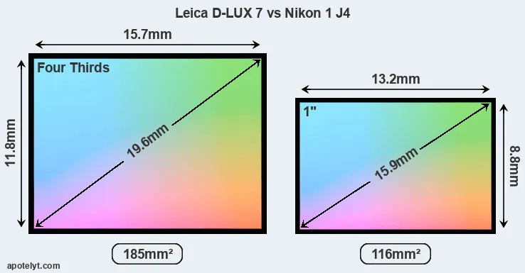 Leica D-LUX 7 and Nikon 1 J4 sensor measures