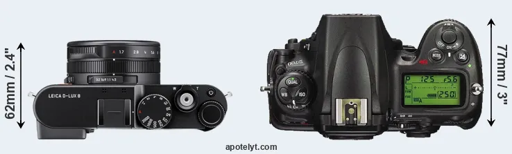 Compare D-LUX 8 versus D700 top
